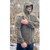 Флісова кофта Олива з капюшоном та вставками