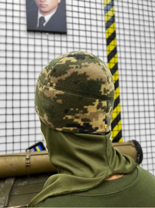 Шапка флісова піксель з липучкою