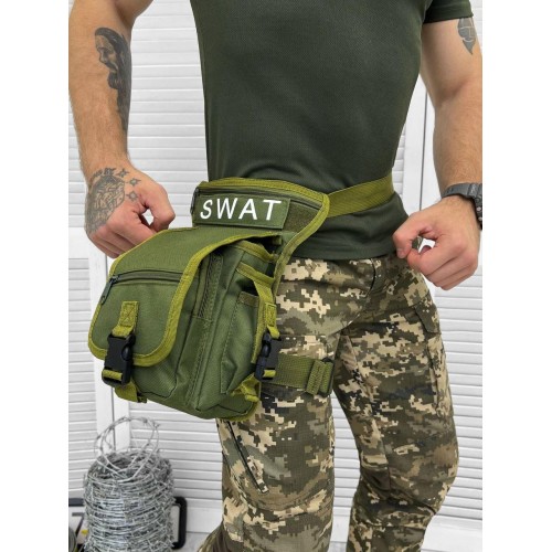 Тактична набедренна сумка хакі "SWAT"