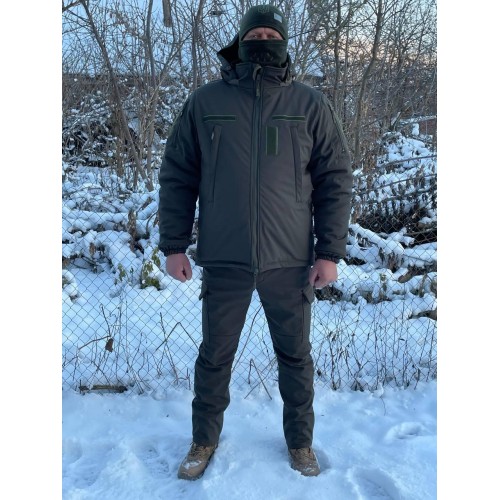 Костюм куртка + штани зимові олива Soft Shell