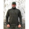 Тактична флісова кофта хакі з плащівкою на плечах