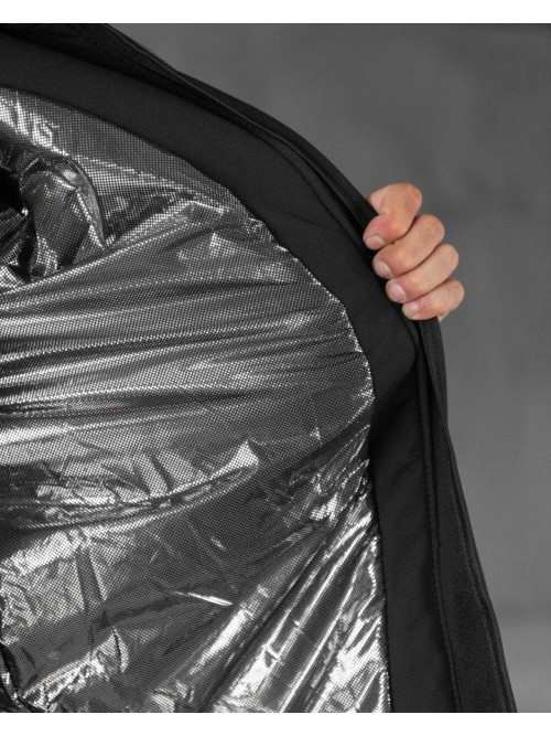 Зимова тактична куртка Soft Shell з утепленням Omni-Heat чорна