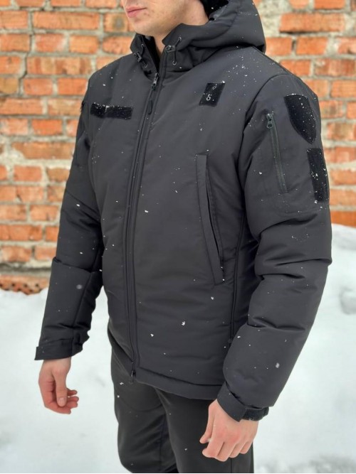 Куртка зимова тактична чорна на синтепоні Куртка зимова тактична чорна на синтепоні