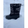 Теплі водонепроникні гумові чоботи на липучці "Крок" темний піксель