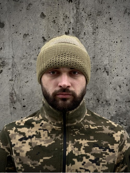 Шапка-балаклава піксель хакі в'язана