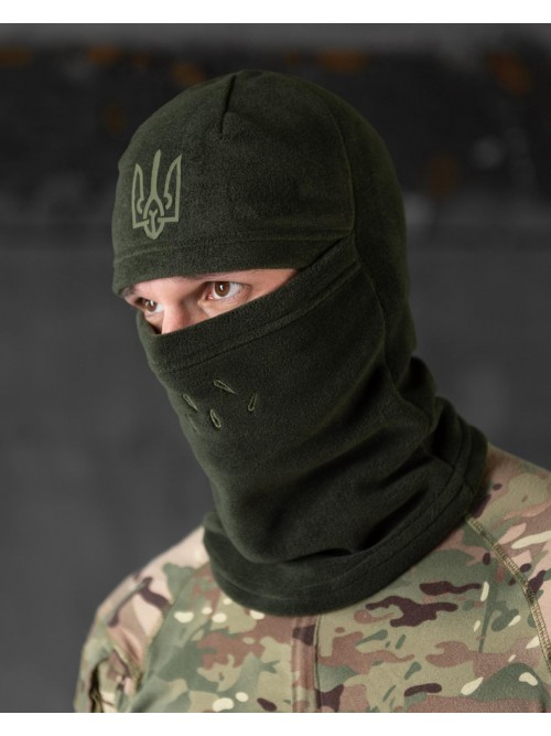 Балаклава флісова з гербом хакі