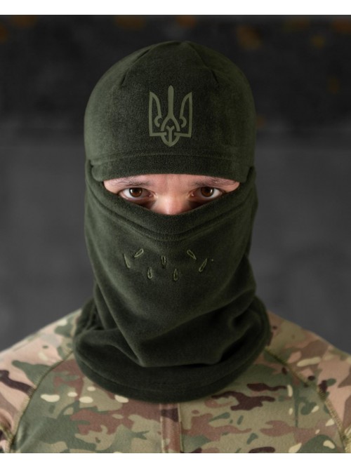 Балаклава флісова з гербом хакі