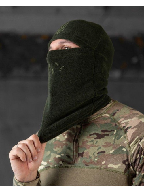 Балаклава флісова з гербом хакі