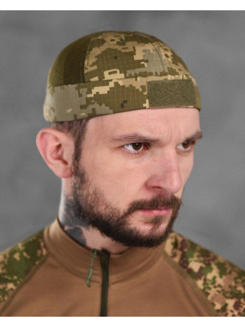 Феска підшоломник тактичний піксель з сіткою