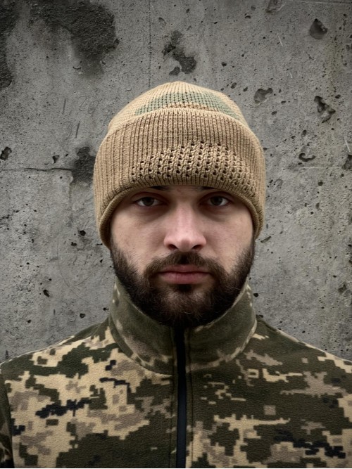 Шапка-балаклава піксель койот в'язана