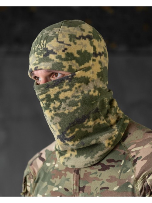 Балаклава флісова з гербом піксель