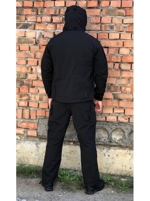 Костюм тактичний чорний Soft Shell демісезон