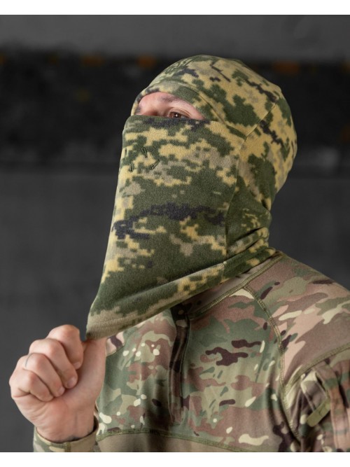 Балаклава флісова з гербом піксель