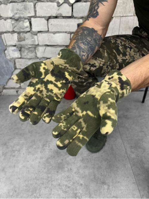 Рукавиці флісові піксель