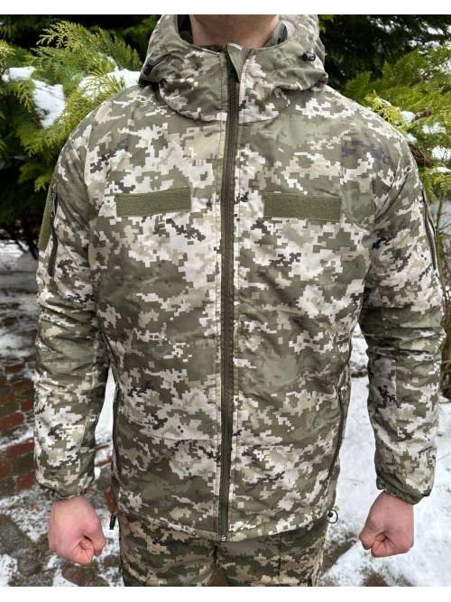 Бушлат піксель з знімним хутром