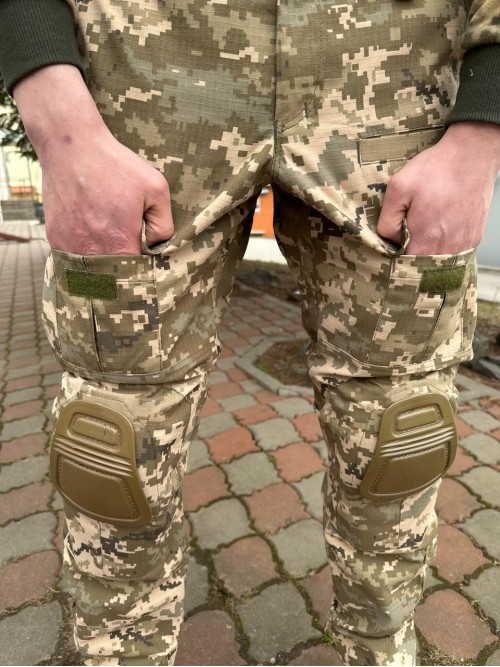 Штани піксель ріпстоп демісезон з наколінниками