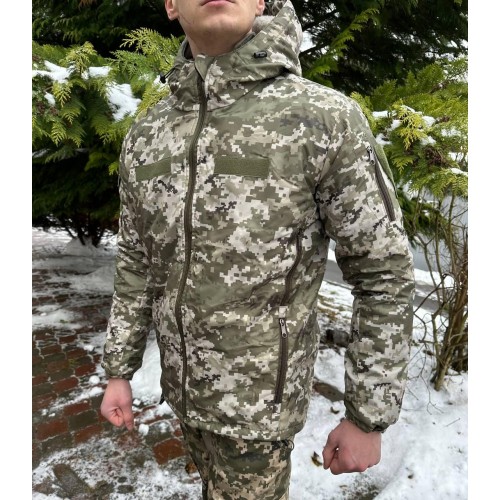 Бушлат піксель з знімним хутром