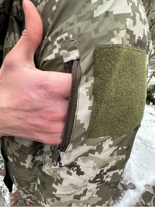 Бушлат піксель з знімним хутром