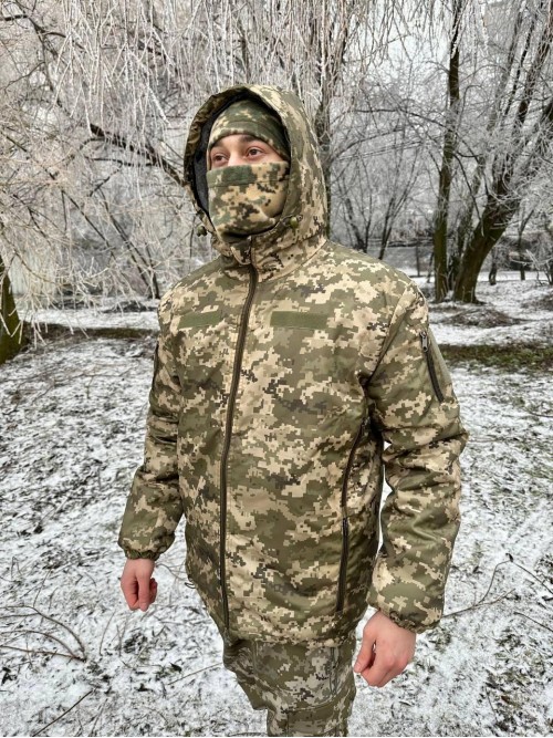 Бушлат піксель з знімним хутром v3