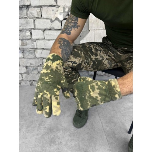 Рукавиці флісові піксель