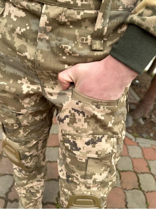 Штани піксель ріпстоп демісезон з наколінниками