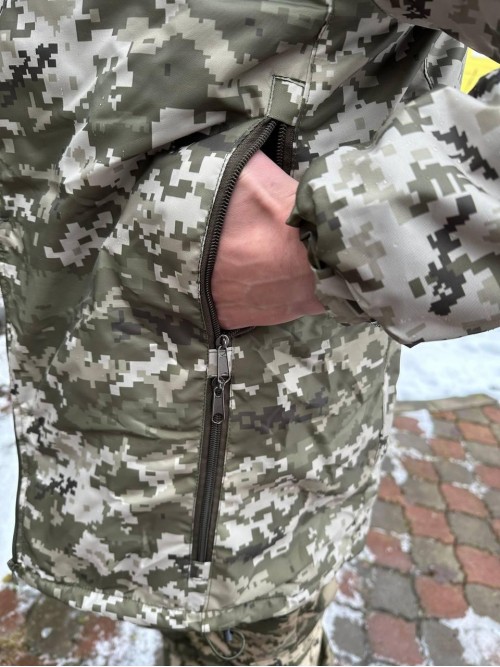 Бушлат піксель з знімним хутром
