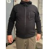 Флісова кофта чорна з капюшоном v2