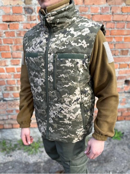 Жилетка піксель ріпстоп на флісі