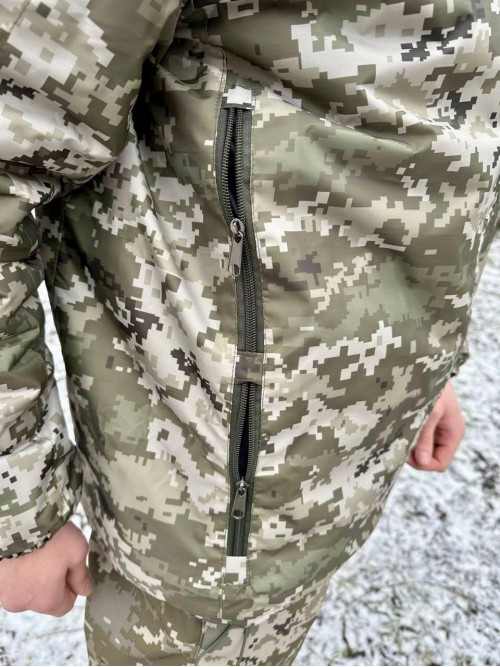 Бушлат піксель з знімним хутром v2