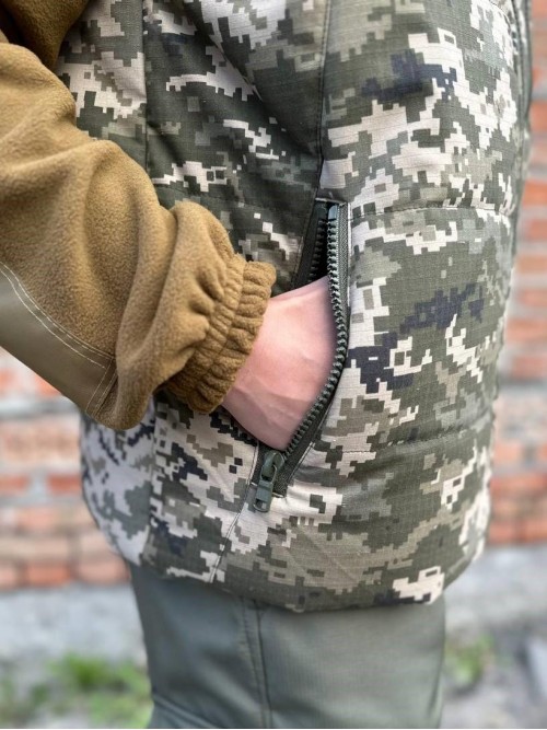 Жилетка піксель ріпстоп на флісі