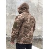 Тактична зимова куртка з капюшоном Soft Shell піксель