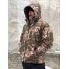 Тактична зимова куртка з капюшоном Soft Shell піксель