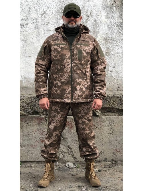 Костюм комбінезон + куртка Soft Shell піксель зимовий Костюм комбінезон + куртка Soft Shell піксель зимовий