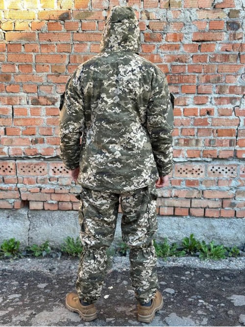 Теплий костюм Горка піксель на флісі