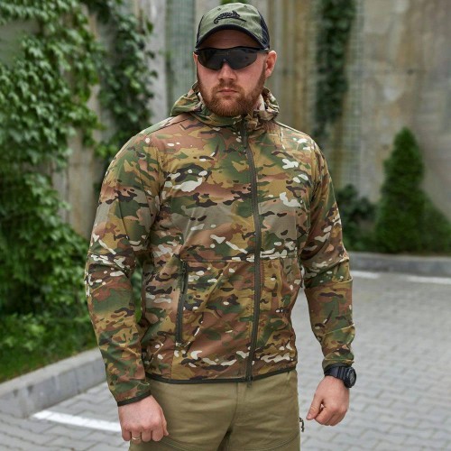 Легка тактична водонепроникна куртка Military мультикам Легка тактична водонепроникна куртка Military мультикам