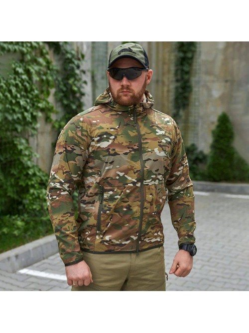 Легка тактична водонепроникна куртка Military мультикам