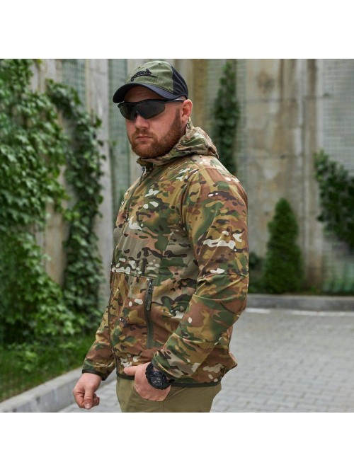 Легка тактична водонепроникна куртка Military мультикам Легка тактична водонепроникна куртка Military мультикам