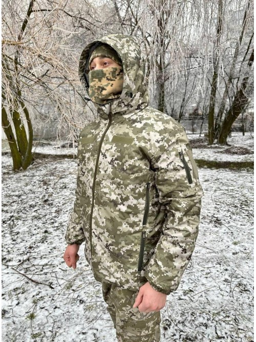 Бушлат піксель з знімним хутром v2