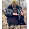 Бушлат короткий під резинку на флісі колір чорний