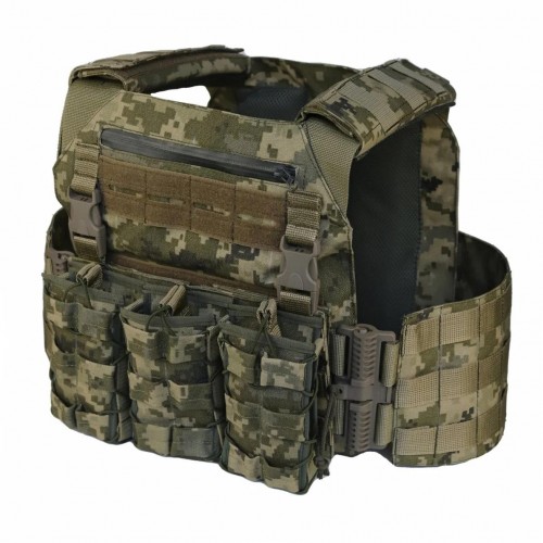 Плитоноска MOLLE MM-14 з підсумками для магазинів піксель Плитоноска MOLLE MM-14 з підсумками для магазинів піксель