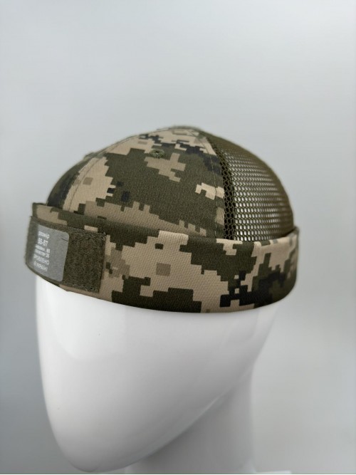 Doker- cap, з сіткою. Кепка без козирка з сіткою та липучкою Піксель, Мультикам, Хакі