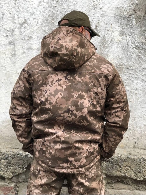Зимова водонепроникна куртка Soft Shell піксель