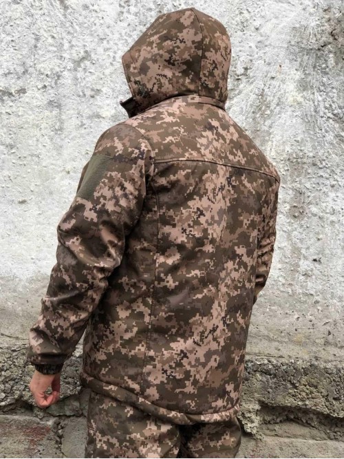Зимова водонепроникна куртка Soft Shell піксель