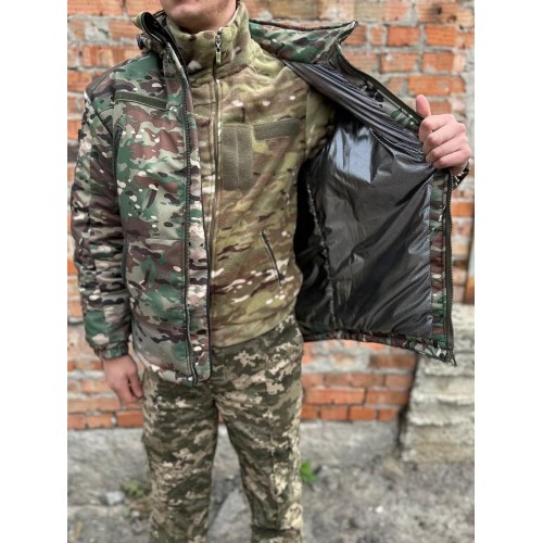 Тепла водонепроникна куртка мультикам Soft Shell з утепленням Omni-Heat