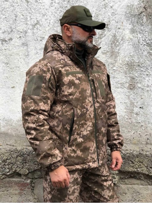 Зимова водонепроникна куртка Soft Shell піксель