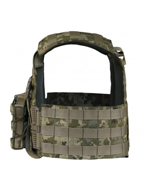 Плитоноска MOLLE MM-14 з підсумками для магазинів піксель