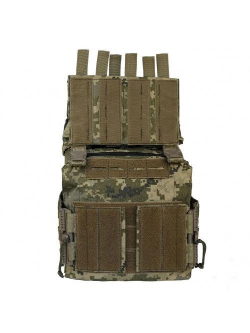 Плитоноска MOLLE MM-14 з підсумками для магазинів піксель