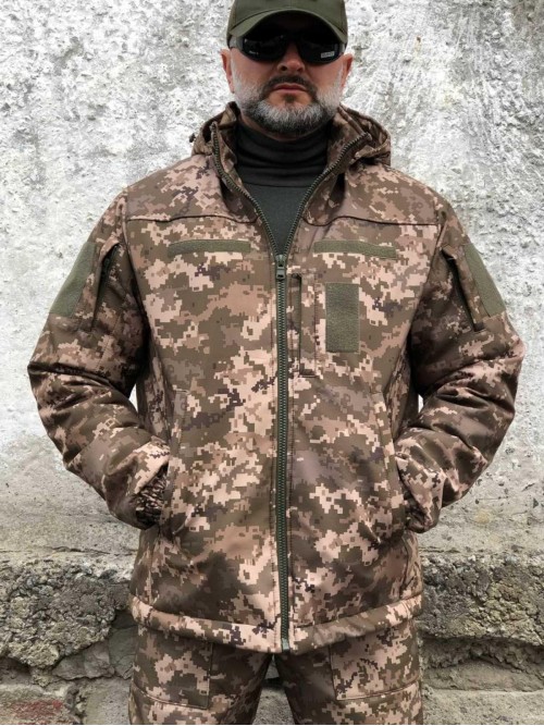 Зимова водонепроникна куртка Soft Shell піксель