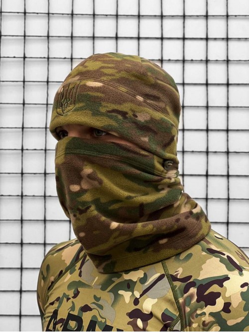 Комплект флісовий баф + шапка з гербом мультикам