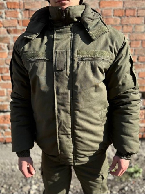Бушлат зимовий хакі на флісі